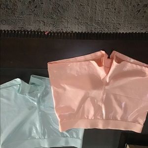 Two pink and blue shorts